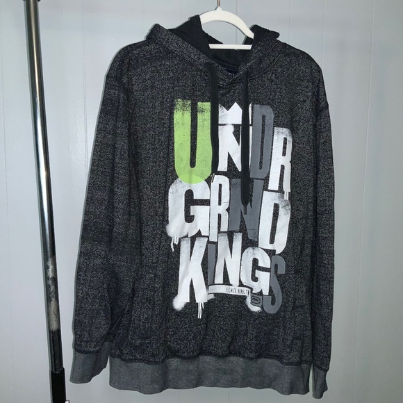 ECKO UNLTD gray Hoodie Sweatshirt Underground Kings Sz XL Y2K hip hop - Picture 1 of 5